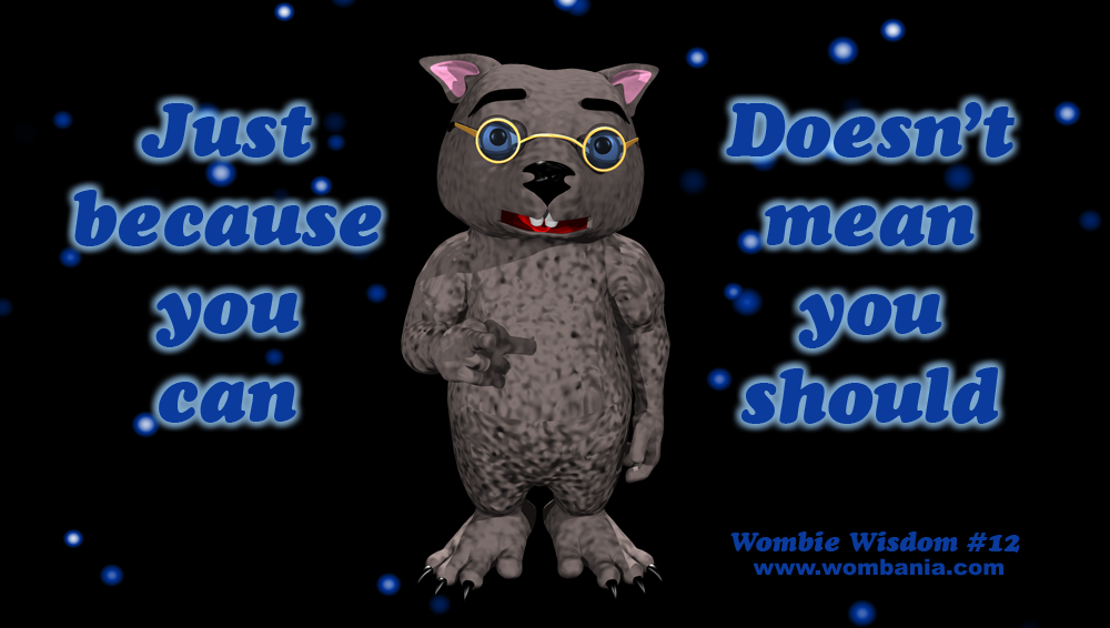Just Because You Can. . .